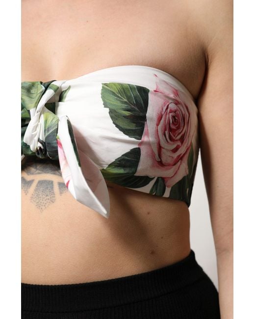 Dolce & Gabbana Black White Floral Print Cropped Bustier Corset Top for men