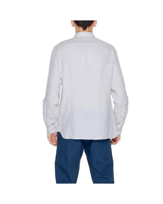 U.S. POLO ASSN. Gray Beige Linen Shirt for men