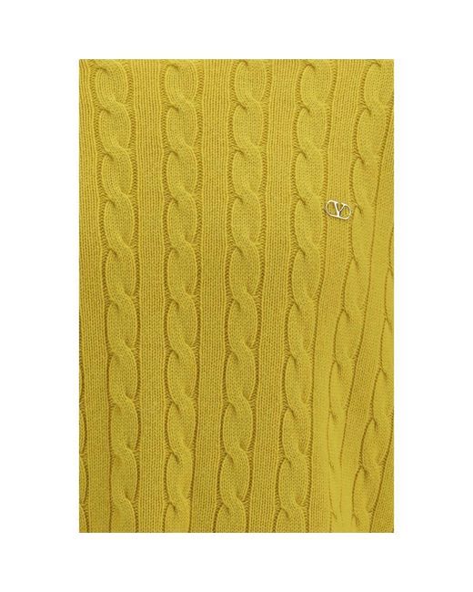 Valentino Garavani Yellow Bicolor Cashmere Sweater for men