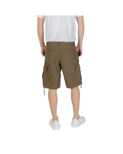 Jack & Jones Natural Green Cotton Bermuda Shorts for men
