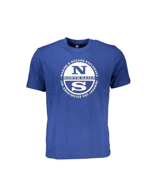 North Sails Blue Cotton T-Shirt for men