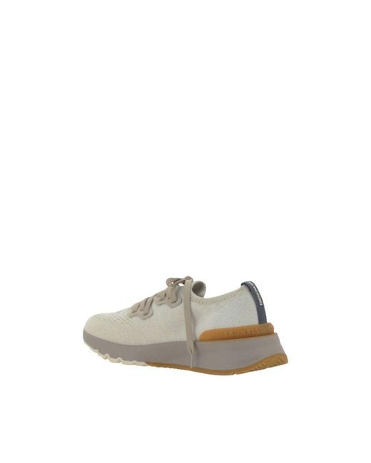 Brunello Cucinelli Natural White Cotton Athletic Sneakers for men