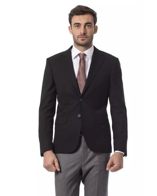 Billionaire Italian Couture Blue Black Wool Men's Blazer for men