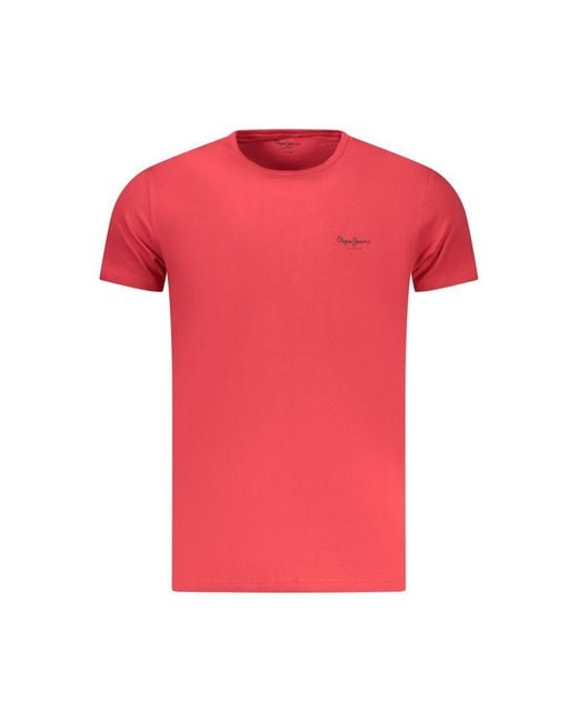 Pepe Jeans Pink Rosso Cotton Men's T for men