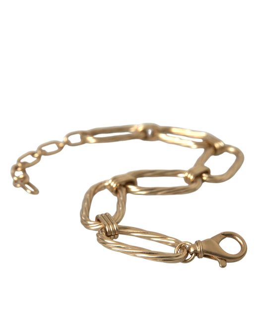 Dolce & Gabbana Metallic Tone Brass Large Link Chain Jewelry Necklace