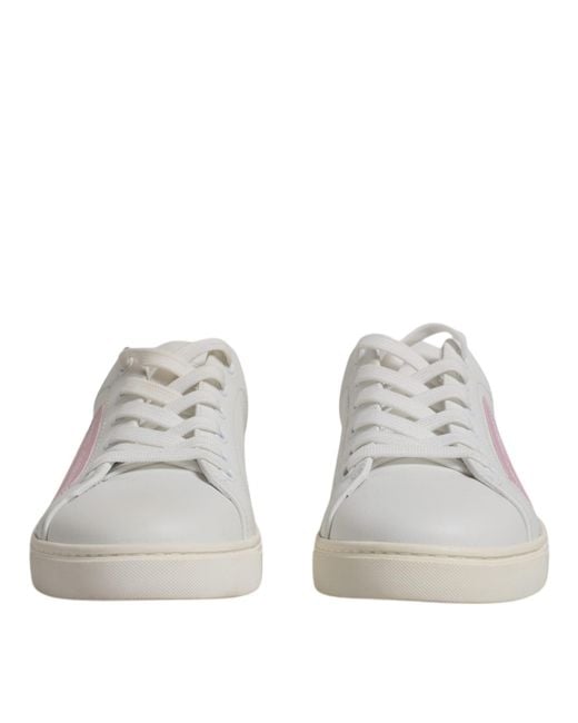 Dolce & Gabbana White Classic Calf Leather Sneakers Shoes