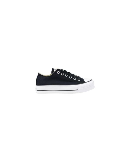 Converse Blue Black Fabric Platform Sneakers