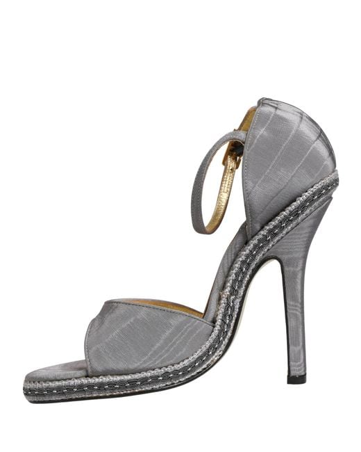 Dolce & Gabbana Gray High Heeled Sandals Ankle Strap Shoes