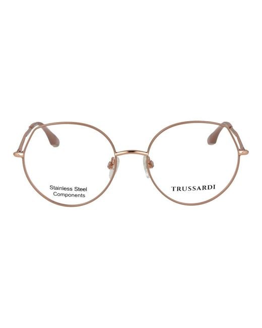 Trussardi Metallic Pink Stainless Steel Glasses (frames)
