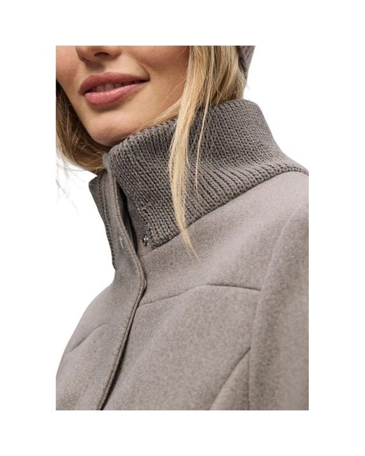 Street One Natural Gray Polyester Coat