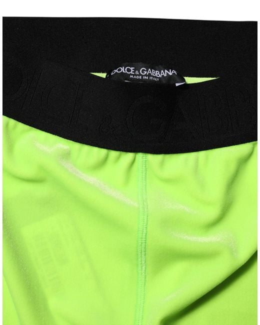 Dolce & Gabbana Green Nylon Slim Fit Leggings Pants