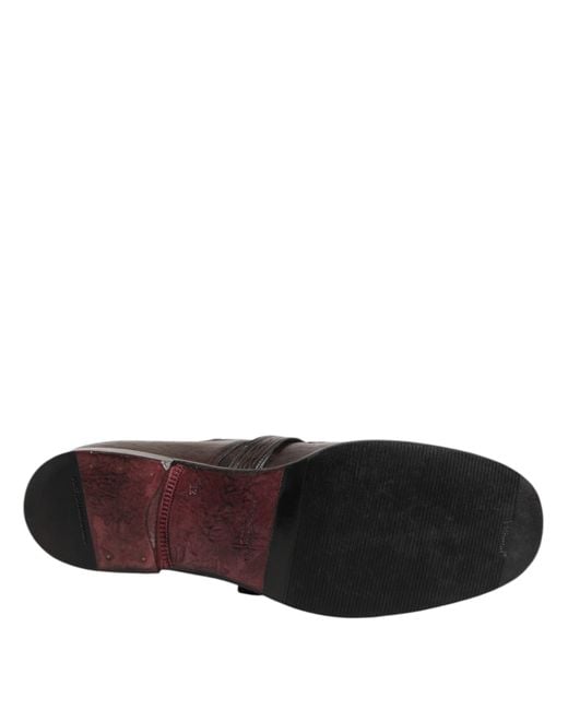 Dolce & Gabbana Brown Leather Monk Strap Formal Derby Shoes for men