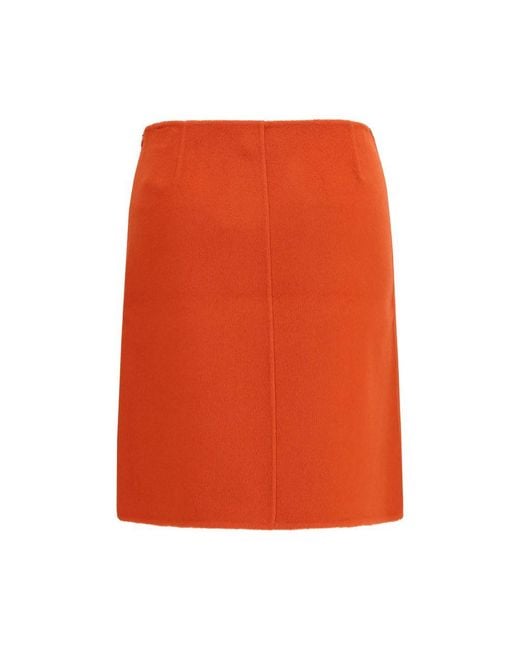 P.A.R.O.S.H. Orange Multicolor Wool Oves Aries Mini Skirt