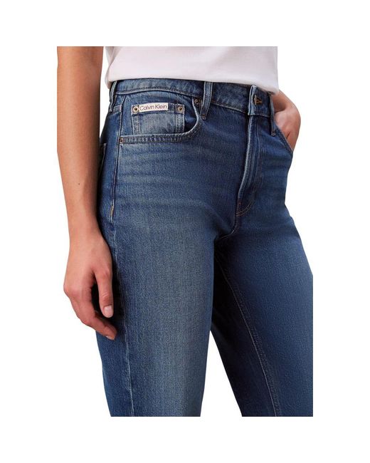 Calvin Klein Blue Cotton Mom Jeans