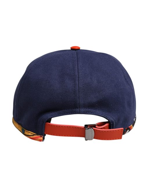 Dolce & Gabbana Blue Cotton 6 Panels Baseball Cap for men