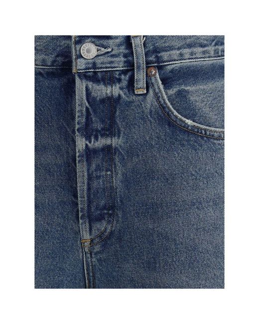 Agolde Blue 90S Bermuda Shorts