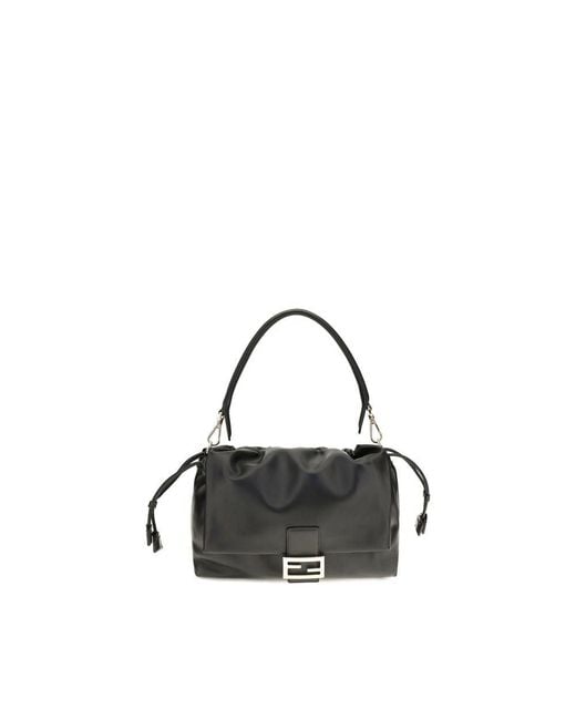 Fendi Black Calf Leather Bos Taurus Shoulder Bag