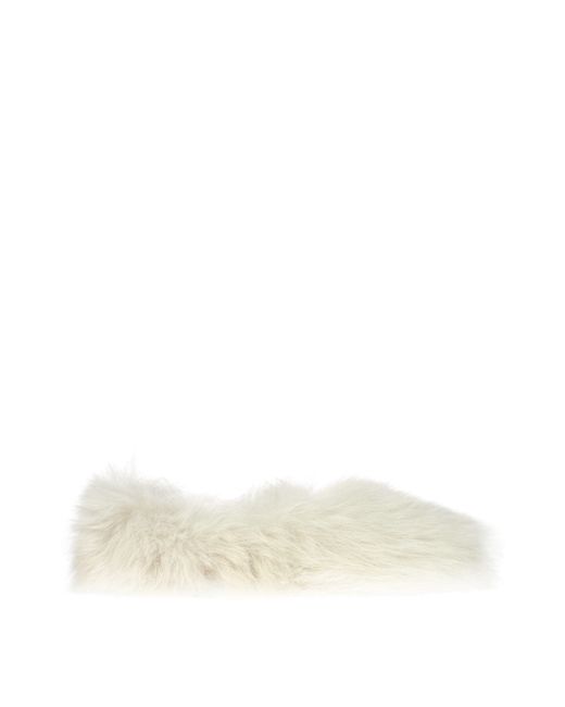 Jil Sander Natural White Fur Slippers