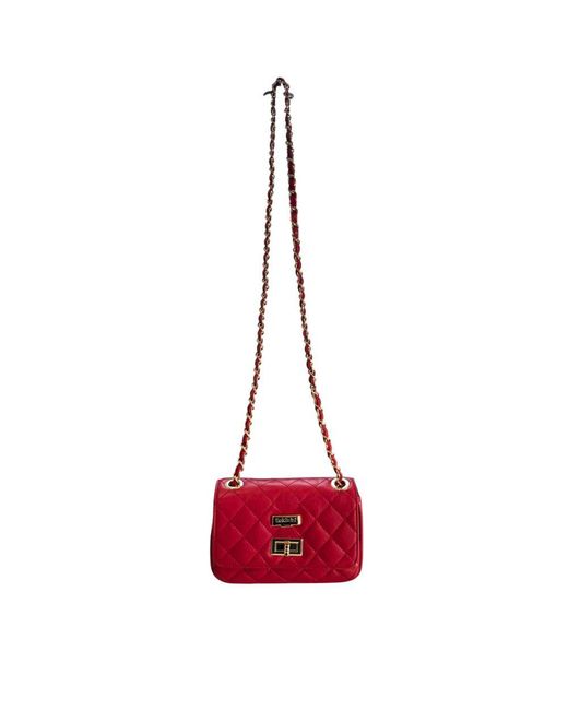 Baldinini Red Leather Crossbody Bag