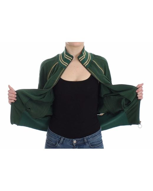 John Galliano Green Mock Zip Cardigan Sweatshirt Sweater Jacket