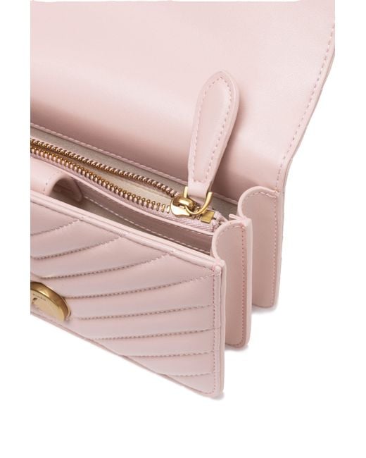 Pinko Powder Pink Mini Love Bag One Chevron