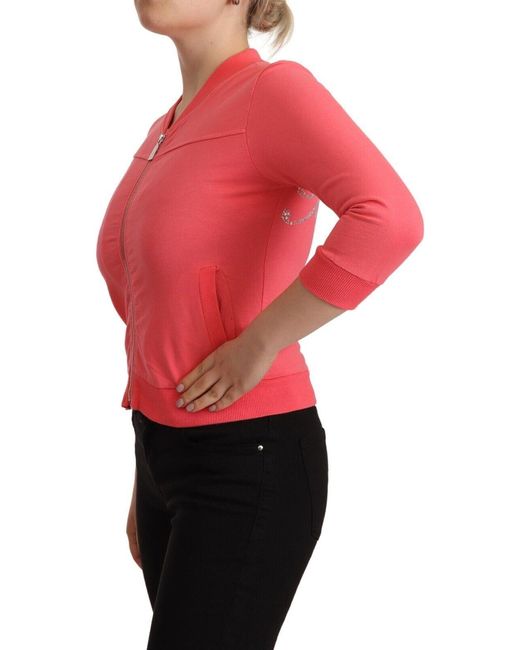 Blumarine Red Elegant Full Zip Sweater