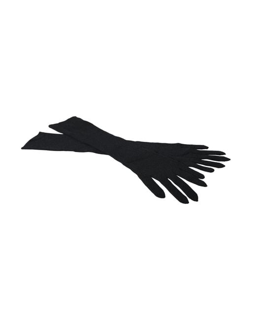 Dolce & Gabbana Black Cashmere Knitted Elbow Length Gloves