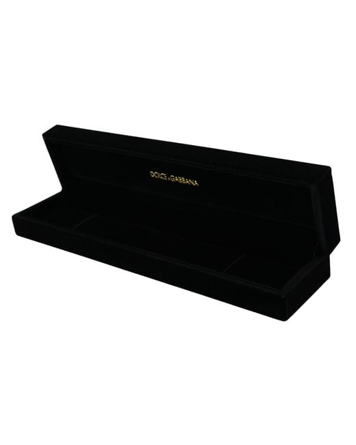 Dolce & Gabbana Black Elegant Velvet Jewelry Storage Box