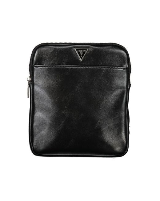 Guess Sleek Black Shoulder Bag With Adjustable Strap for men