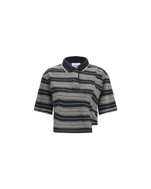Isabel Marant Black Cotton Polo Shirt