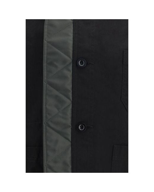 Sacai Black Nylon Bomber for men