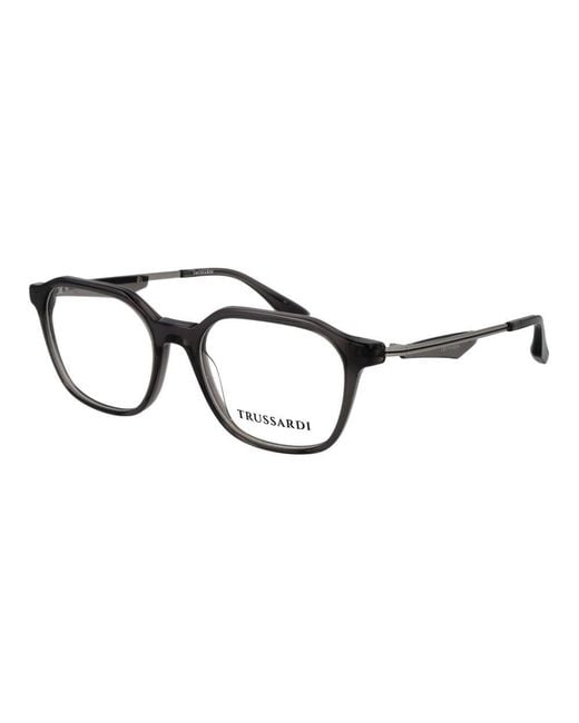 Trussardi Black Gray Acetate Glasses (frames) for men