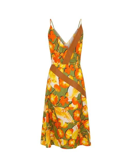 Trussardi Yellow Silk Dress