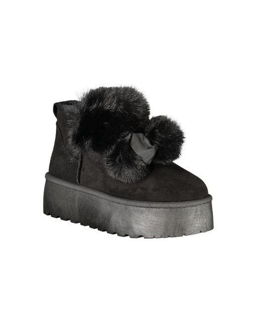 Laura Biagiotti Black Nero Polyester Woman Ankle Boot