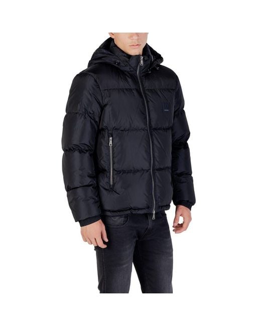 ARMANI EXCHANGE Blue Polyamide Coat for men