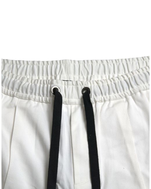 Dolce & Gabbana White Cotton Blend Jogger Men Sweatpants Pants for men