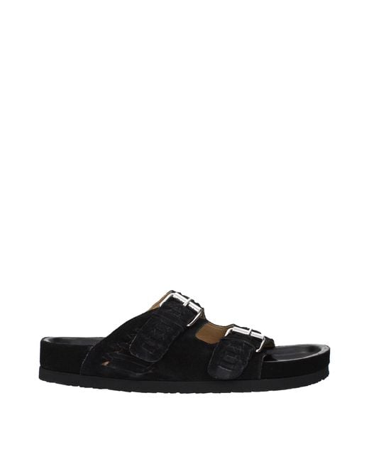 Isabel Marant Black Leather Slippers for men
