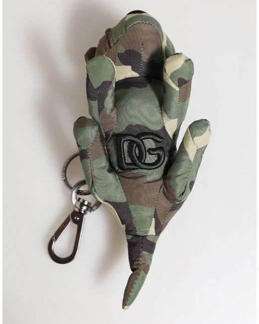 Dolce & Gabbana Multicolor Camouflage Animal Silhouette Keychain Keyring for men