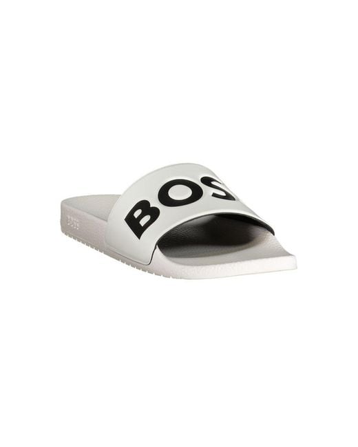 Boss White Polyurethane Men's Slipper for men