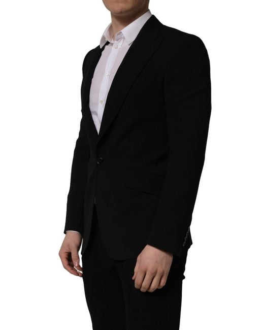 Dolce & Gabbana Black Wool Single Breasted Men Blazer Jacket for men