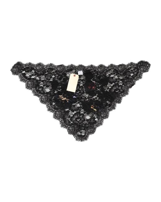 Dolce & Gabbana Black Lace Floral Applique Cotton Veil Hat for men