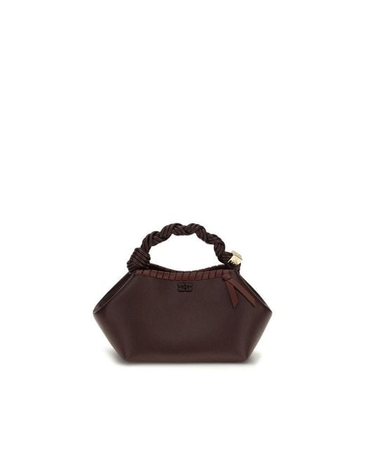 Ganni Brown Recycled Leather Shoulder Bag