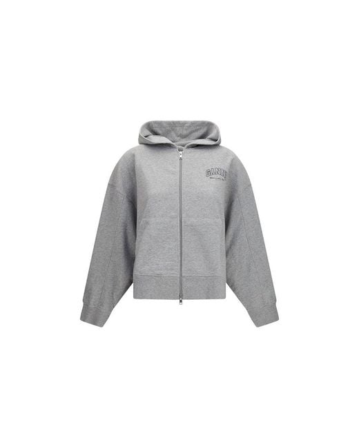 Ganni Gray Cotton Sweatshirt