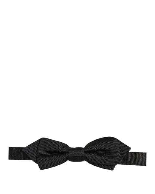 Dolce & Gabbana Men Black 100% Silk Adjustable Neck Papillon Bow Tie for men