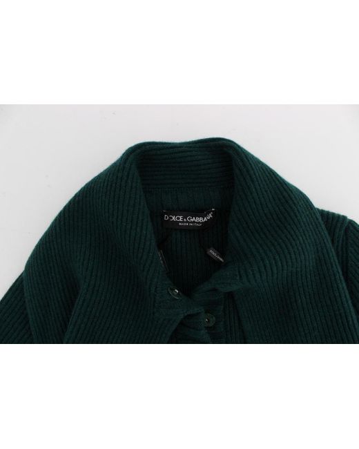 Dolce & Gabbana Green Knitted Cashmere Cardigan