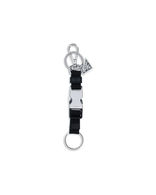 Prada Black Nylon Keychain for men