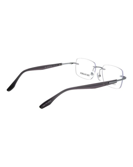 Trussardi Metallic Silver Titanium Glasses (frames) for men