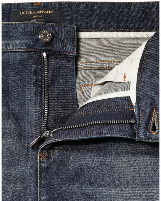 Dolce & Gabbana Blue Dark Cotton Stretch Skinny Denim Jeans