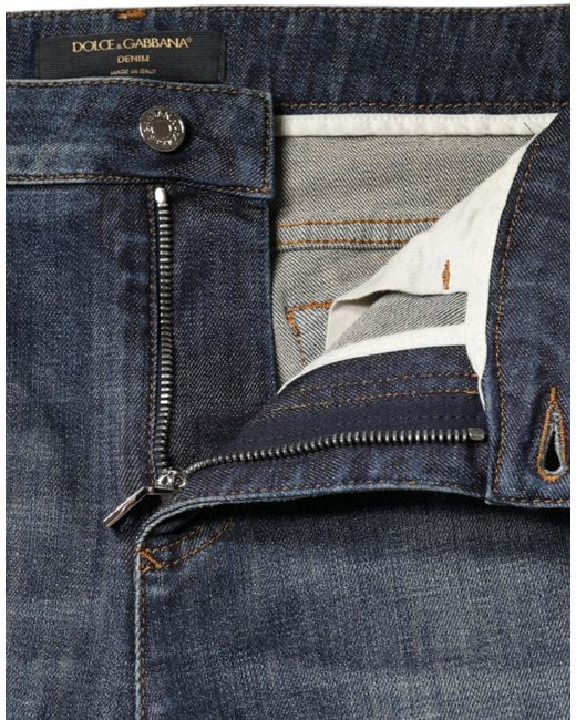 Dolce & Gabbana Blue Dark Cotton Stretch Skinny Denim Jeans
