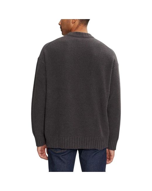 Calvin Klein Black Gray Cotton Sweater for men